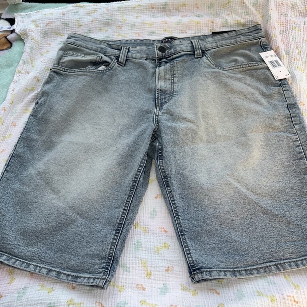 Buffalo David Bitton Men’s 38 Slim Straight Short Evan Bleached And Blasted
